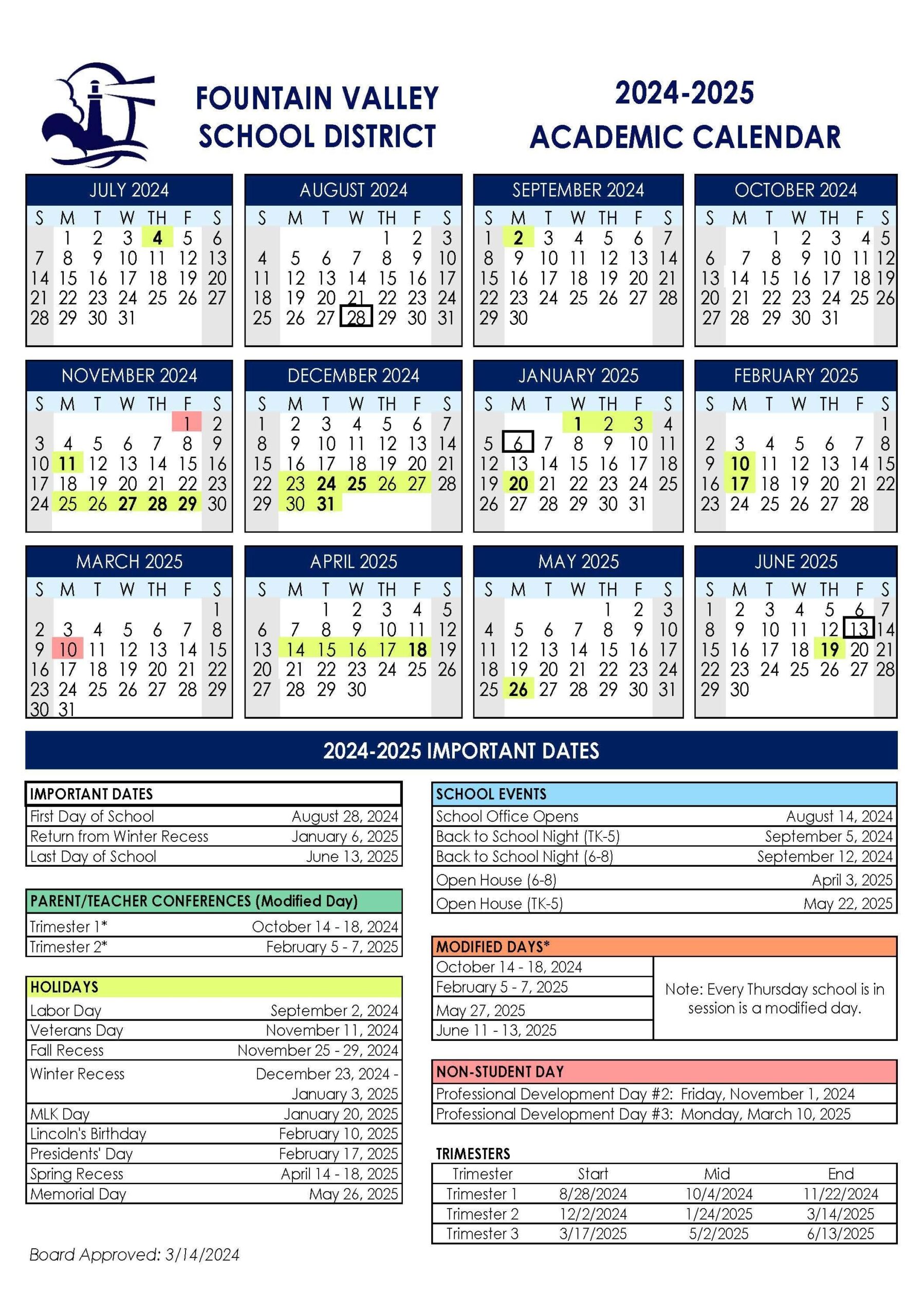 2024 2025 Academic Calendar Approved At The February 8 2024 Board Meeting Fountain Valley School District 2024 2025 Academic Calendar Approved At The February 8 2024 Board Meeting Fountain Valley School District
