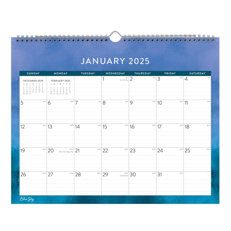2025 Blue Sky Monthly Wall Calendar 15 X 12 Savoy Cool January 2025 To December 2025 Walmart