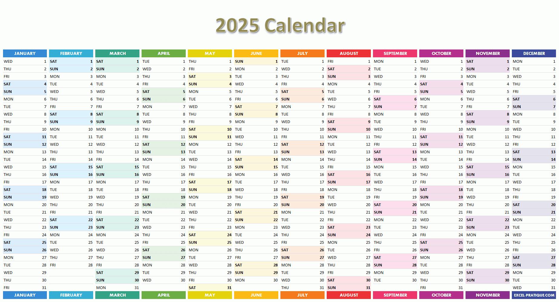 2025 Calendar 2025 Calendar