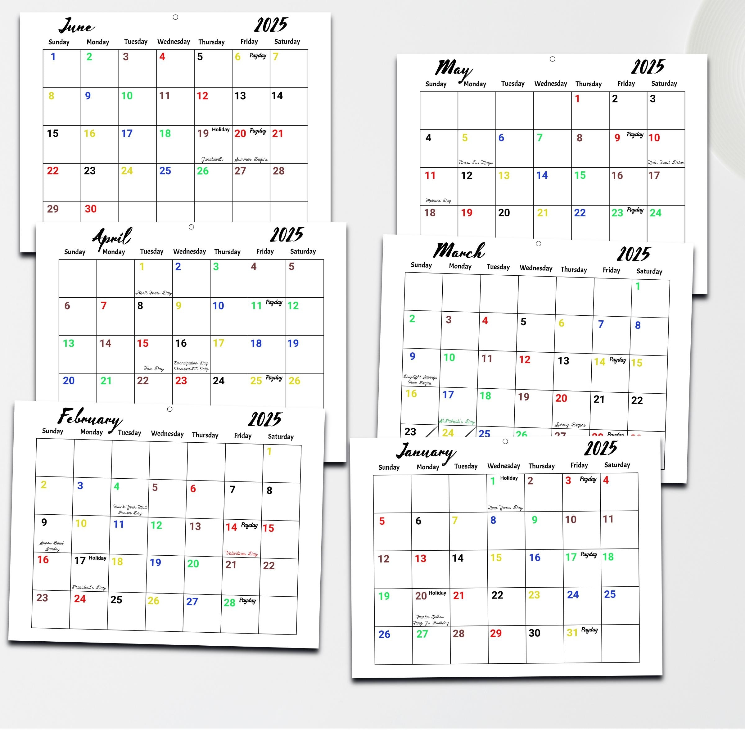 2025 Color coded Postal Calendar Digital Download Clutter free Bright Easy to read Design For All Postal Employees Organized Fresh Etsy 2025 Color coded Postal Calendar Digital Download Clutter free Bright Easy to read Design For All Postal Employees Organized Fresh Etsy