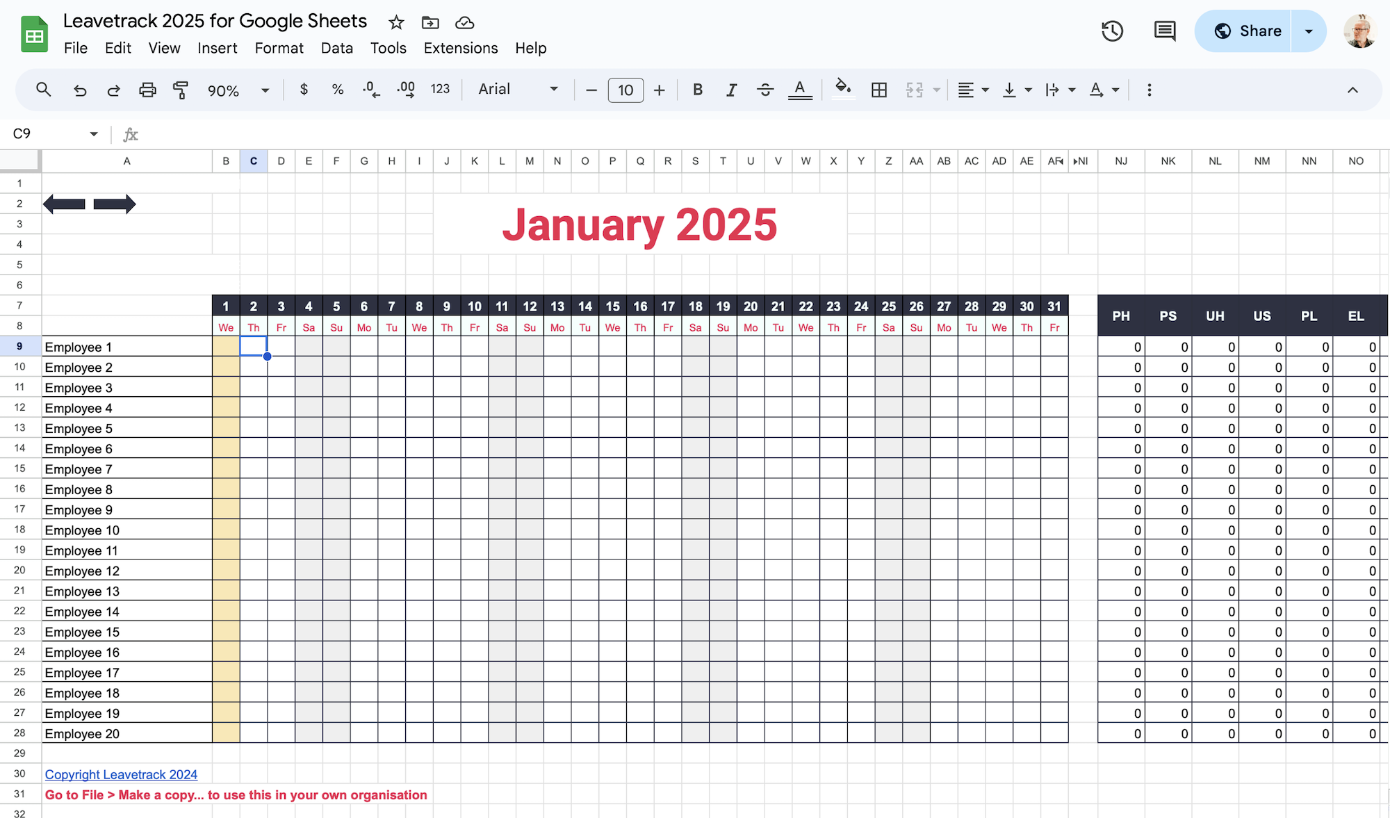 2025 Excel And Google Sheets Holiday Tracker Simplify Your Leave Management