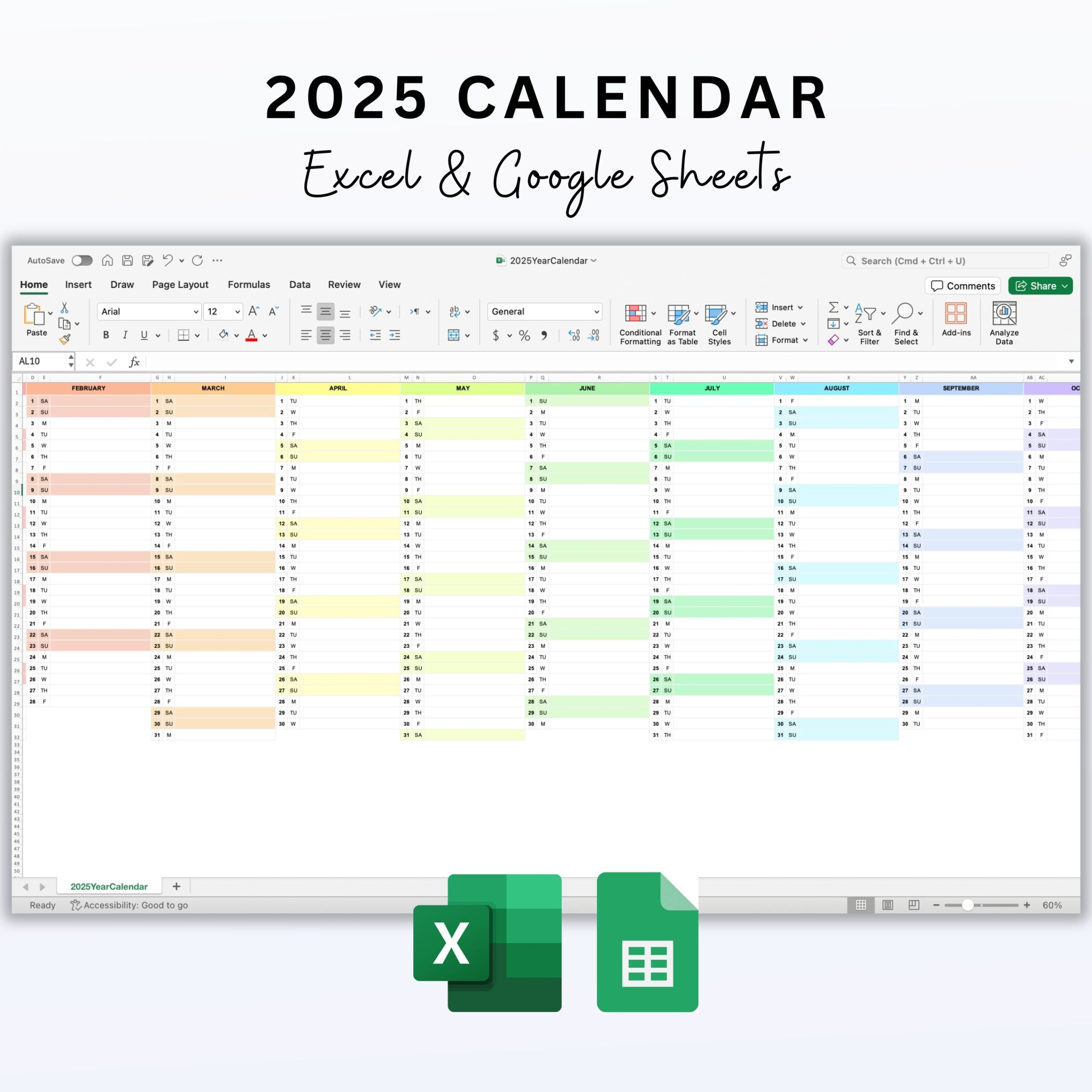 excel calendar 2025 excel calendar 2025