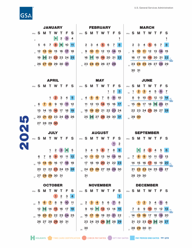 2025 Payroll Calendar GSA