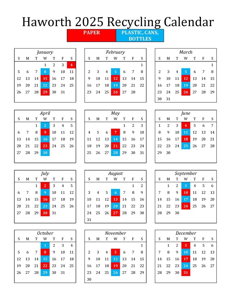 2025 Printable Recycling Calendar News Announcements Haworth NJ 2025 Printable Recycling Calendar News Announcements Haworth NJ