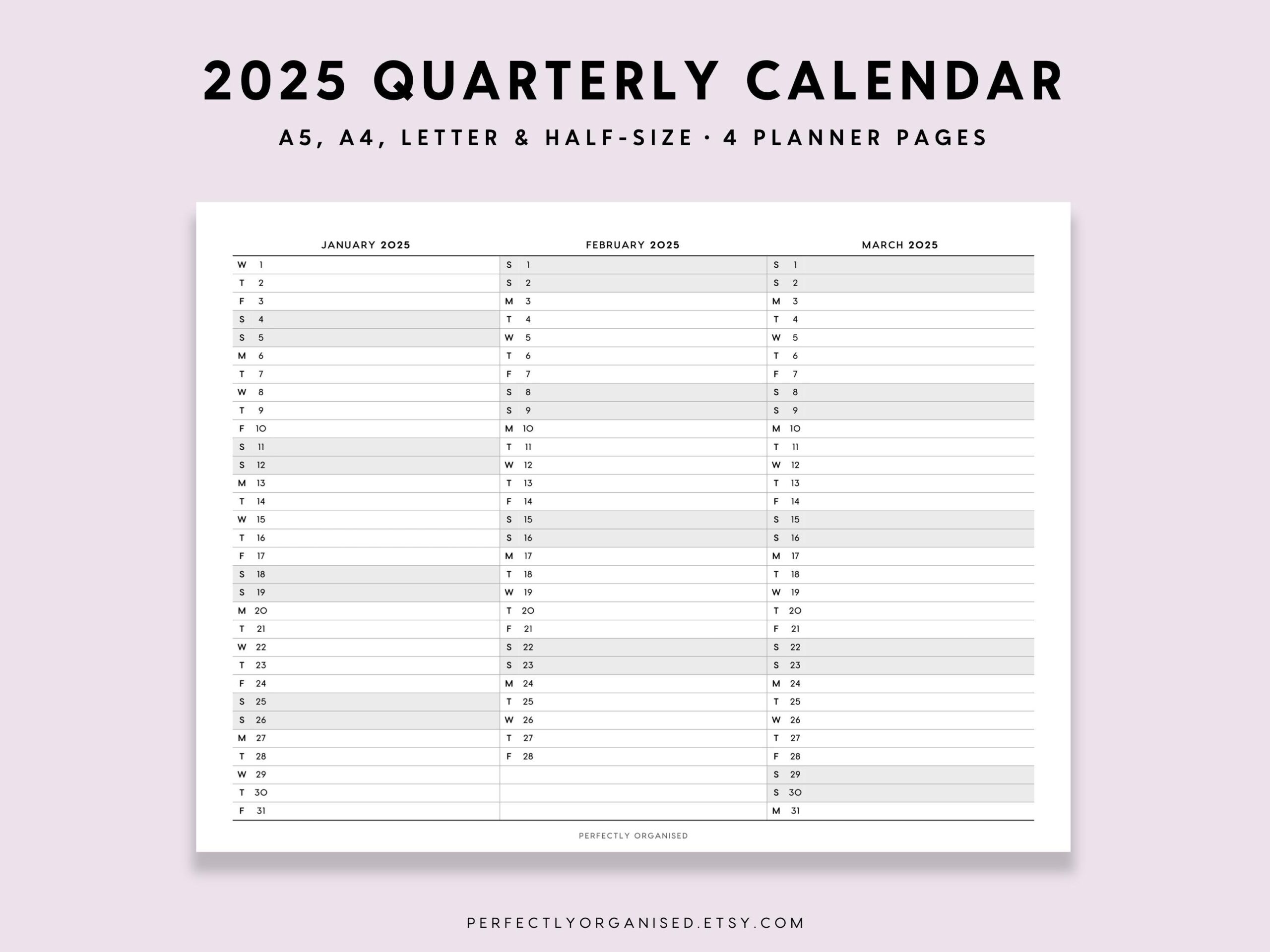 2025 Quarterly Calendar 2025 Foldout Calendar 2025 Folding Calendar 2025 3 Month Calendar Classic A5 Half size A4 Letter PRINTABLE Etsy 2025 Quarterly Calendar 2025 Foldout Calendar 2025 Folding Calendar 2025 3 Month Calendar Classic A5 Half size A4 Letter PRINTABLE Etsy