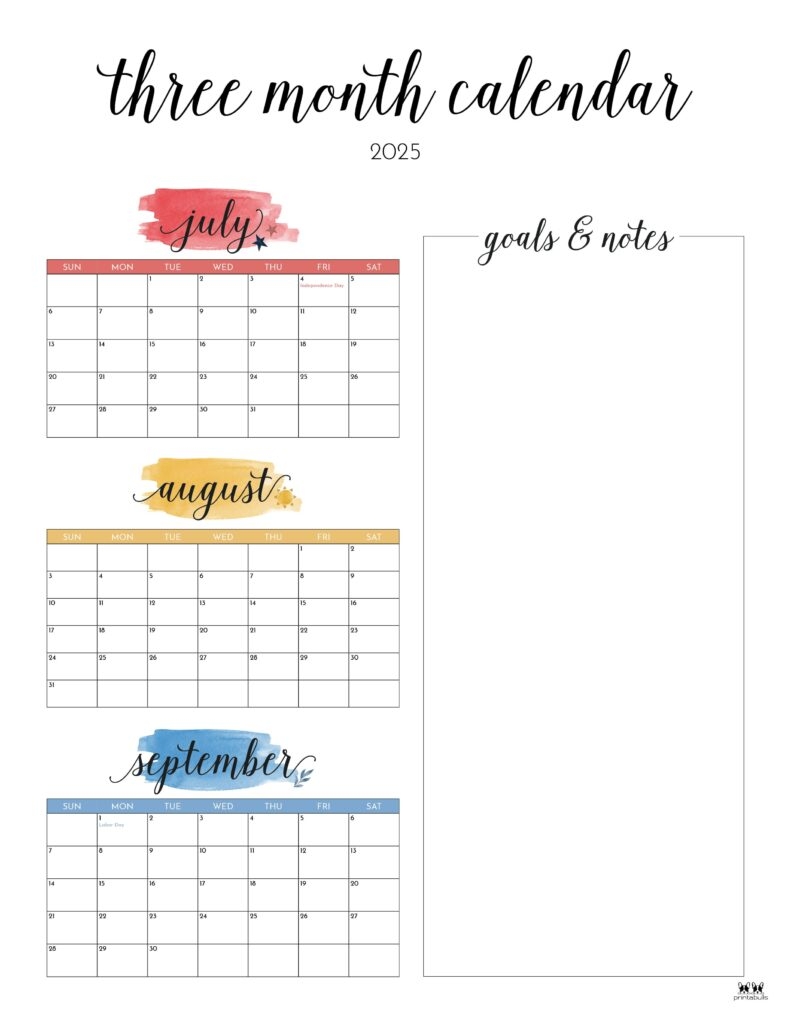 2025 Three Month Quarterly Calendars 36 FREE Cals Printabulls 2025 Three Month Quarterly Calendars 36 FREE Cals Printabulls