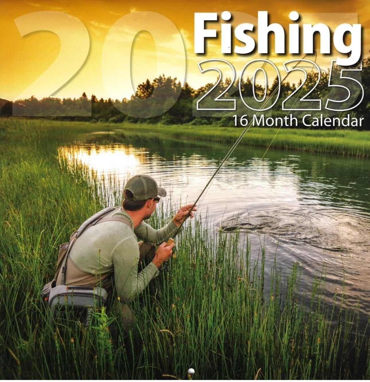 2025 Wall Calendar Fishing 12x24 16 Months Man Cave Office Fish Angler Etsy Israel