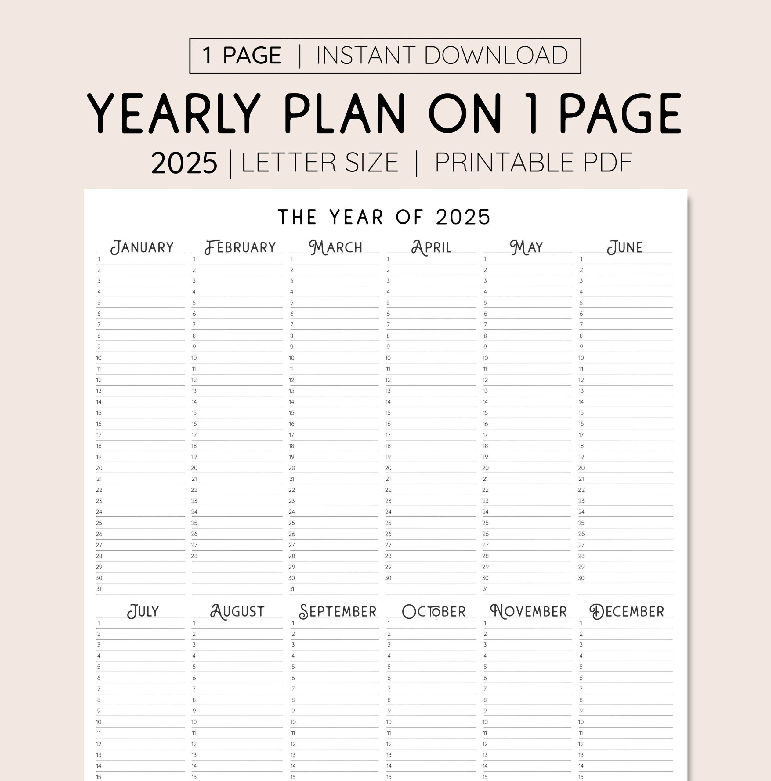 2025 Year At A Glance INSTANT DOWNLOAD Yearly Overview Printable Calendar 2025 Yearly Planner Annual Overview Etsy 2025 Year At A Glance INSTANT DOWNLOAD Yearly Overview Printable Calendar 2025 Yearly Planner Annual Overview Etsy