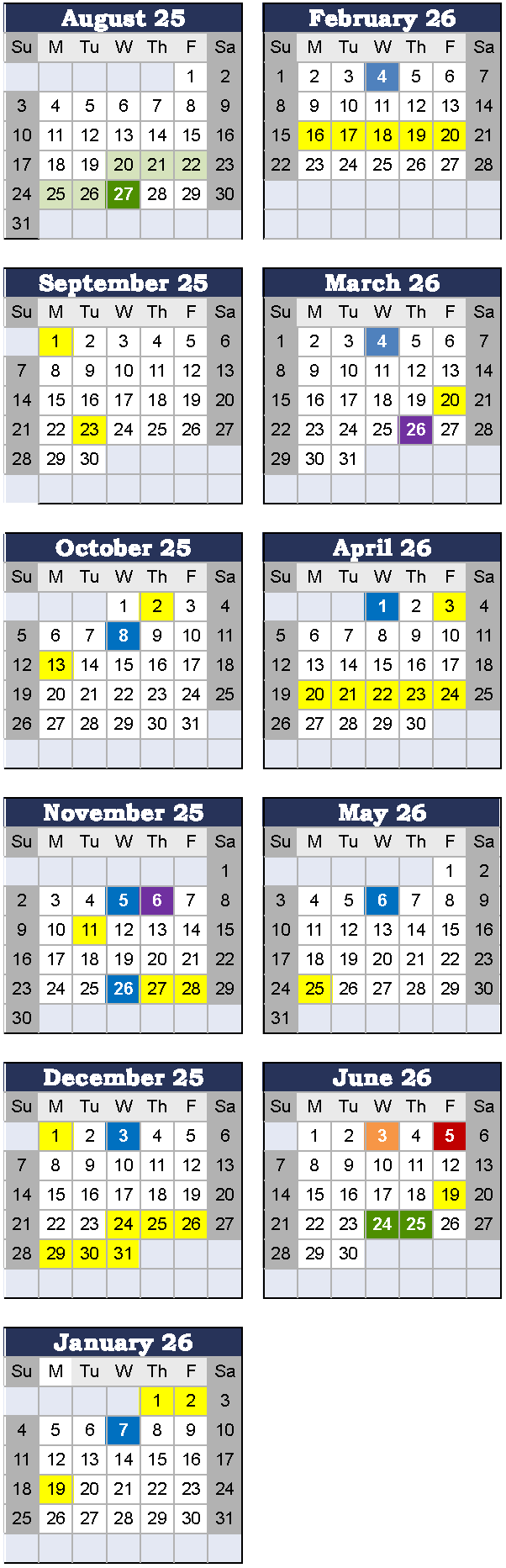 Academic Calendar 2025 26 Wellesley Public Schools