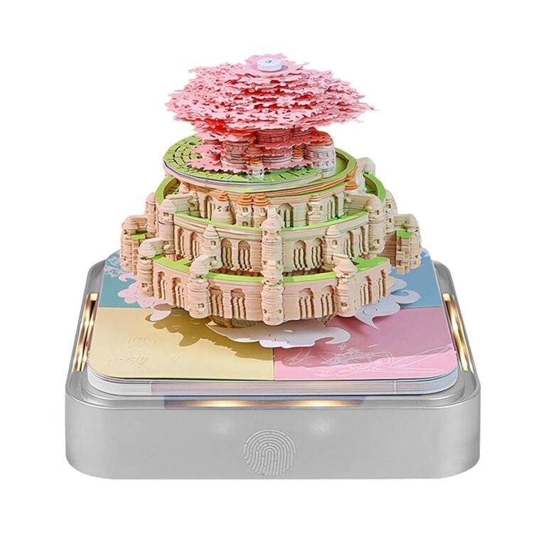 Amazon 3D Memo Pad Art Calendar 2025 Sky Castle Time Piece Calendar 3D Calendar Tear Away Paper Sculpture Notepad DIY Notes Creative Desk Calendar With Light Office Products