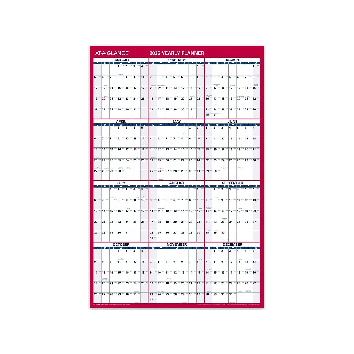 Amazon AT A GLANCE 2025 Wall Calendar Monthly 24 X 36 Extra Large Paper Reversible Vertical Horizontal PM2122825 