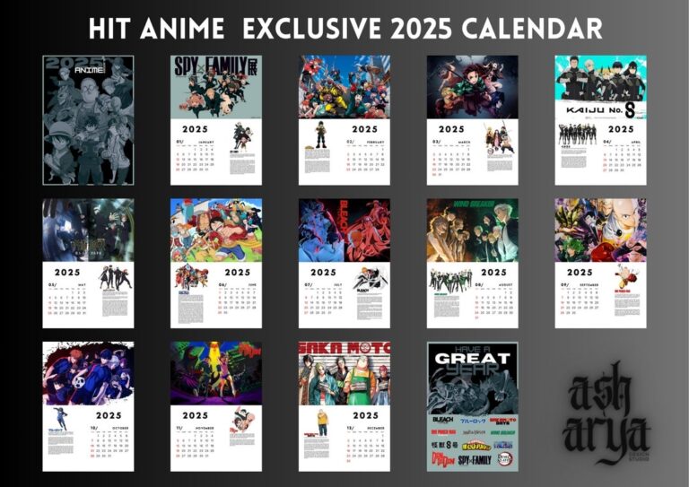Anime Hits Calendar 2025 Editable Templates Ready To Print PDF digital Download Only Etsy