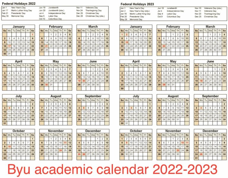 BYU Academic Calendar 2024 Important Academic Deadlines