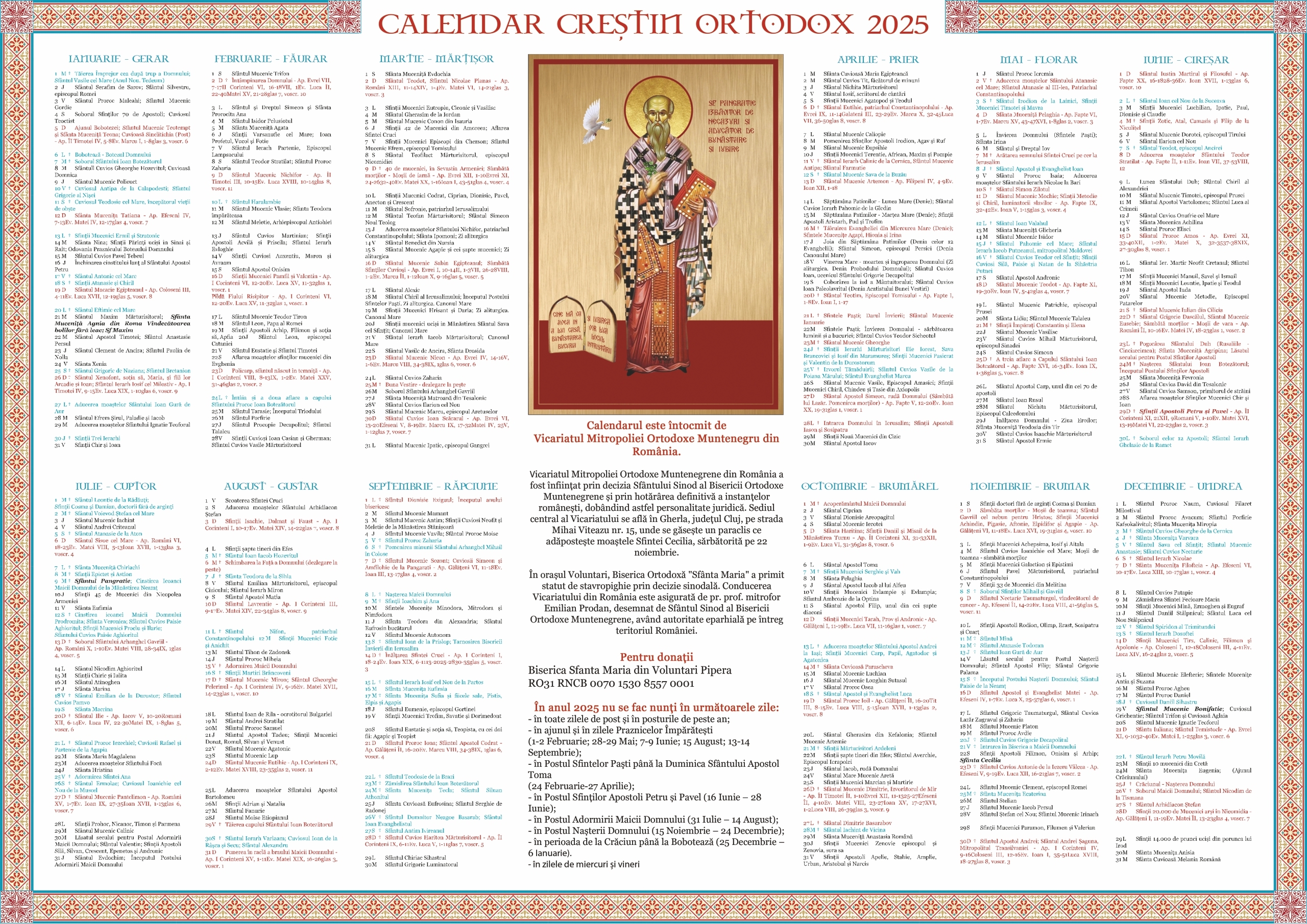Calendar 2025 Istoria Bisericii Ortodoxe Muntenegrene Calendar 2025 Istoria Bisericii Ortodoxe Muntenegrene