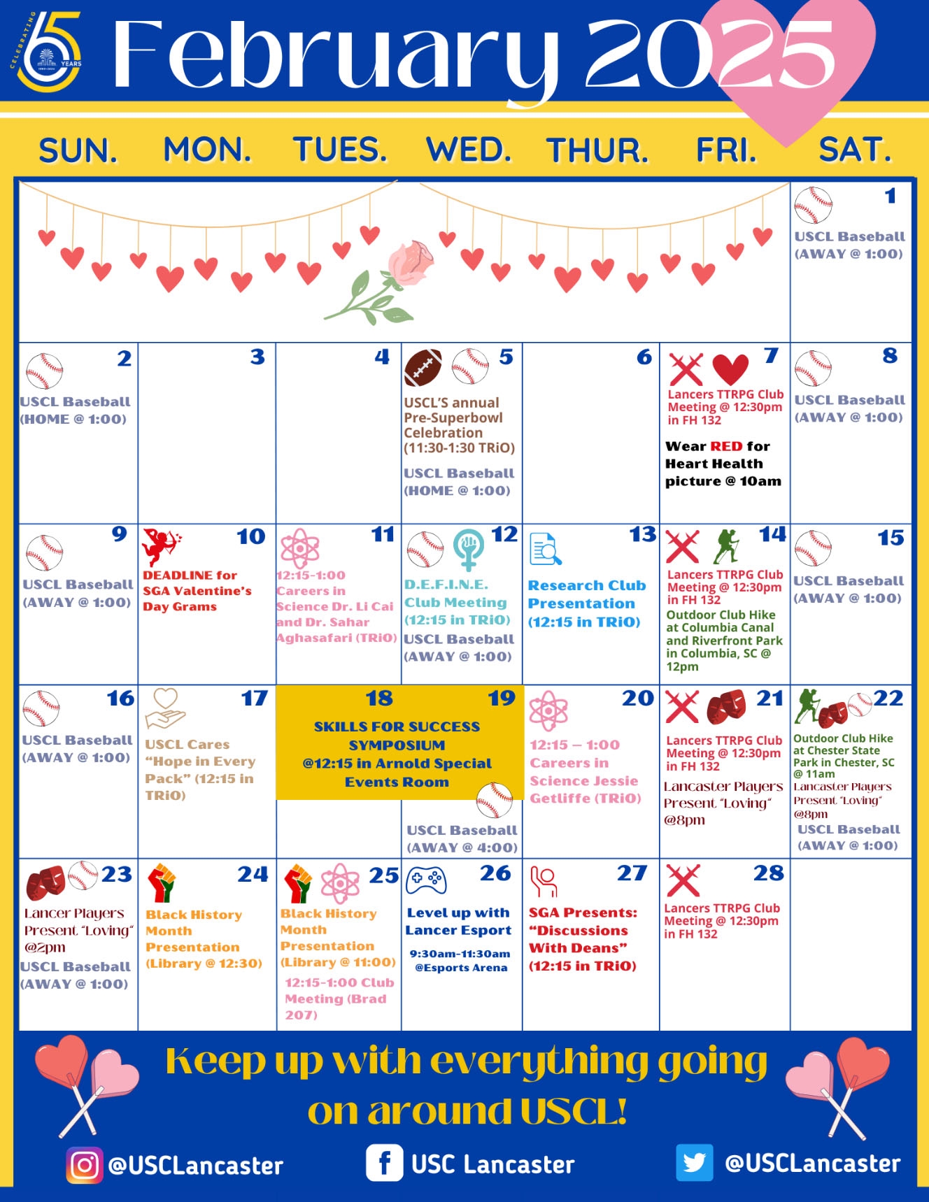 Calendar USC Lancaster University Of South Carolina