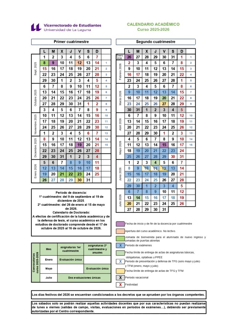 Calendario Acad mico Calendario Acad mico