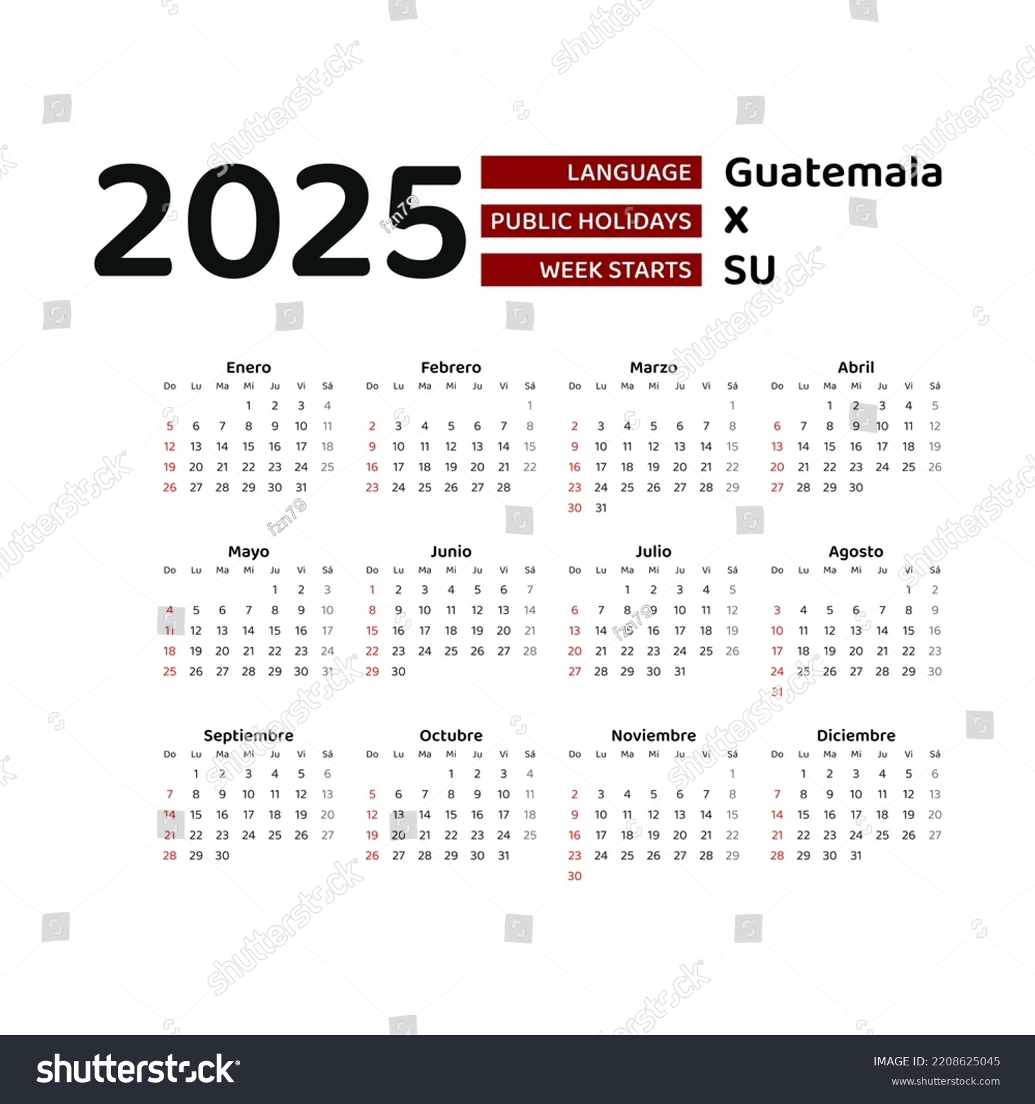 Calendario De Guatemala 2025 La Semana Vector De Stock libre De Regal as 2208625045 Shutterstock Calendario De Guatemala 2025 La Semana Vector De Stock libre De Regal as 2208625045 Shutterstock