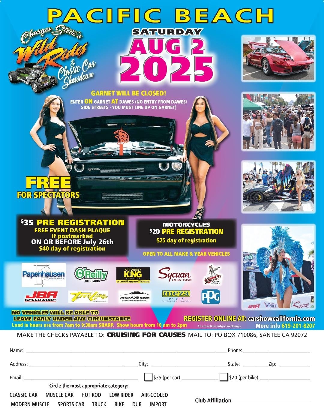 Charger Steve s WILD RIDES The Pacific Beach Car Show Aug 2nd San Diego Association Of Car Clubs