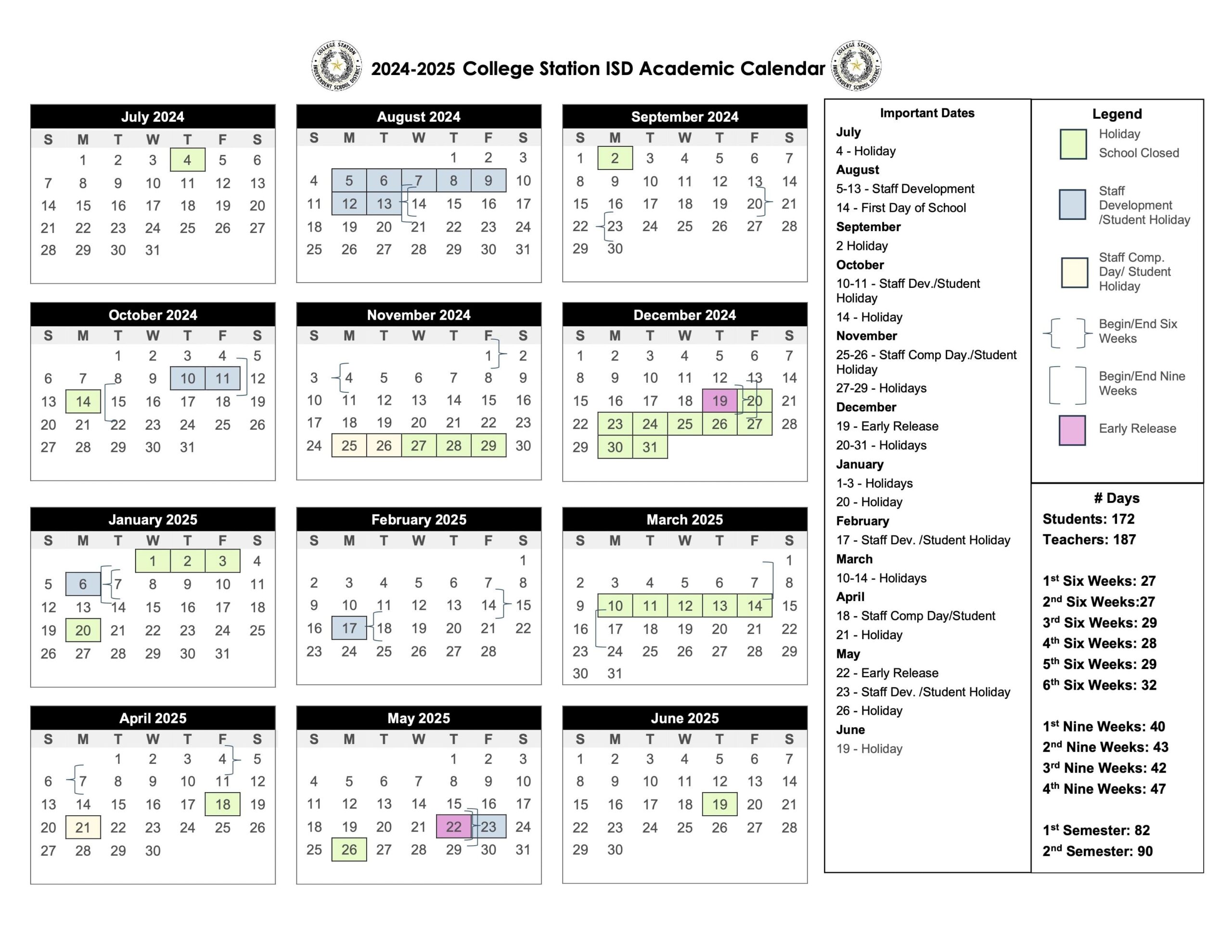 College Station ISD Board Approves 2024 2025 Academic Calendar College Station ISD Board Approves 2024 2025 Academic Calendar