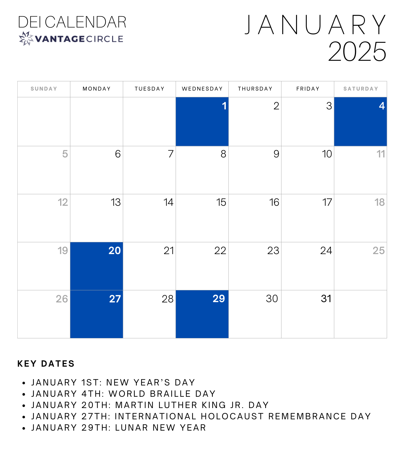 DEI Calendar 2025 Key Dates For Celebrating Diversity And Inclusion At Work DEI Calendar 2025 Key Dates For Celebrating Diversity And Inclusion At Work