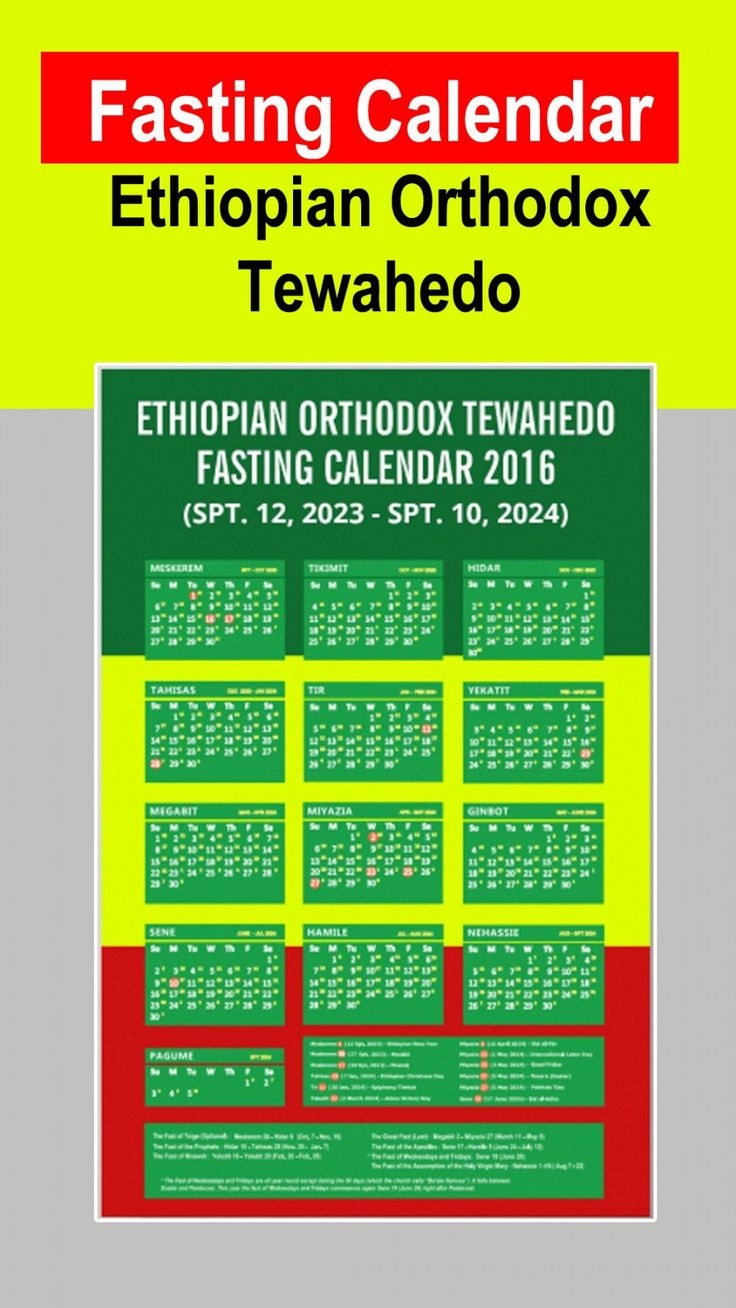 Ethiopian Orthodox Fasting Calendar 2024 Ethiopian Orthodox Fasting Calendar 2024