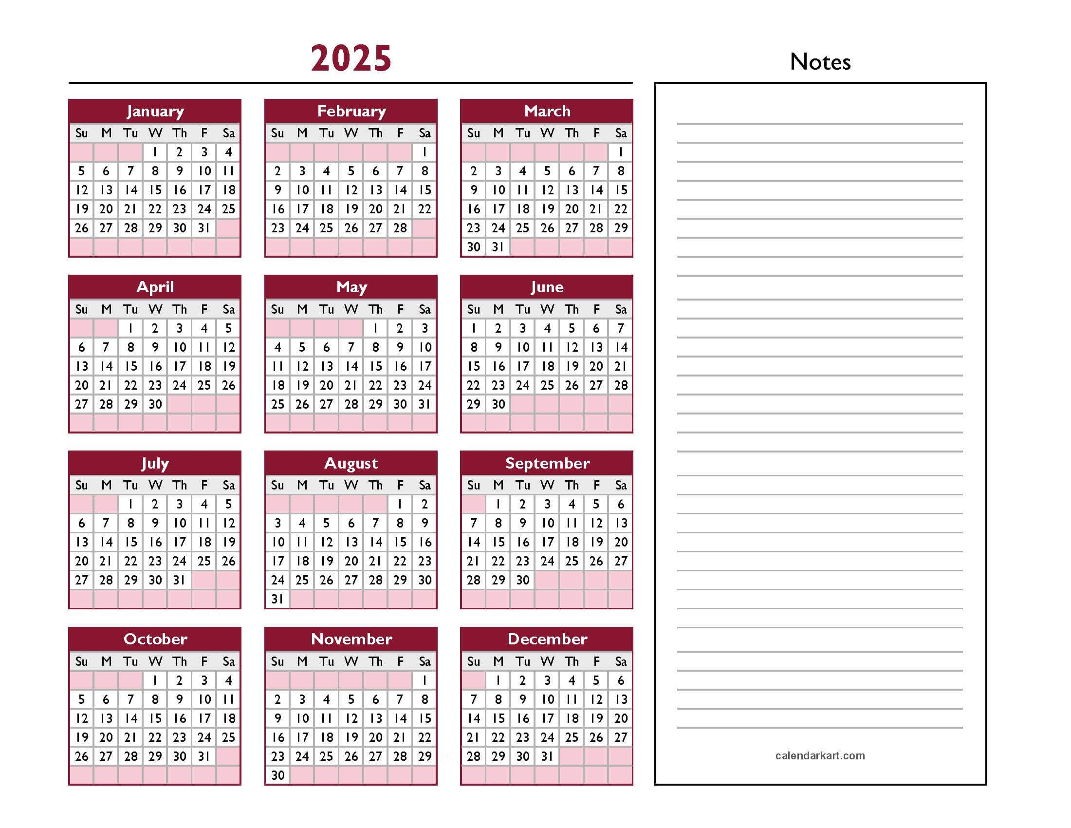 Excel Calendar Template 2025 CalendarKart Excel Calendar Template 2025 CalendarKart