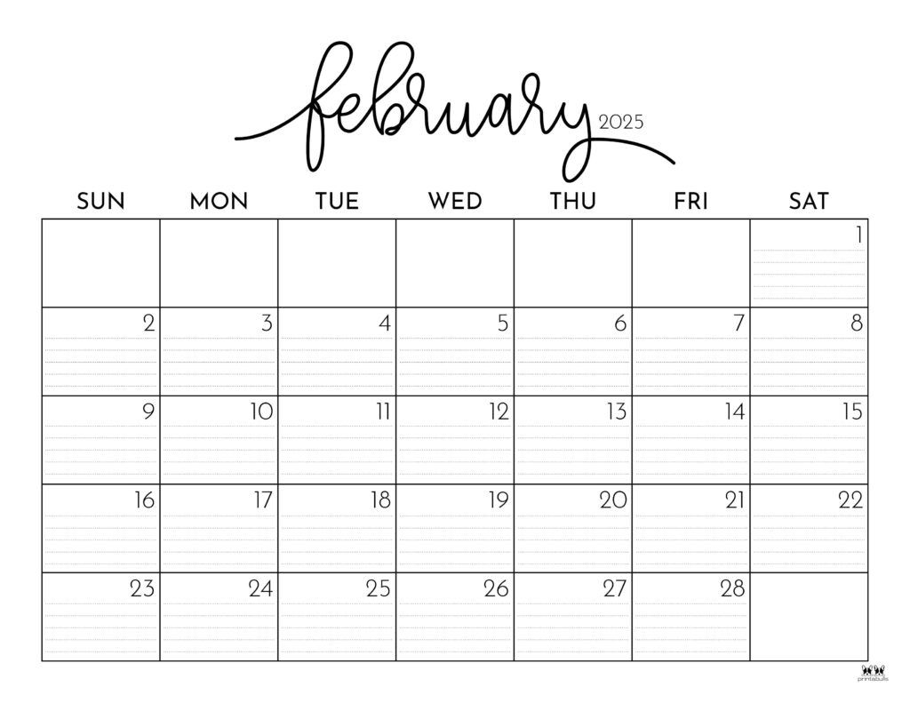 February 2025 Calendars 107 FREE Printables Printabulls February 2025 Calendars 107 FREE Printables Printabulls