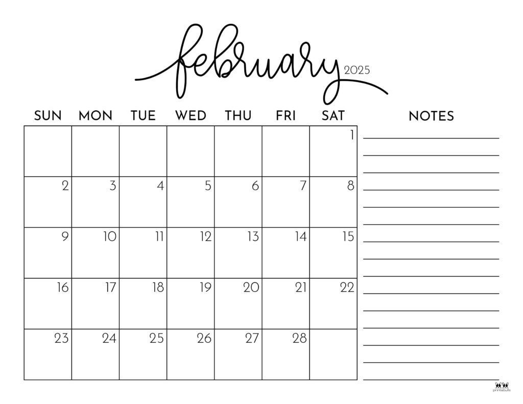 February 2025 Calendars 107 FREE Printables Printabulls February 2025 Calendars 107 FREE Printables Printabulls
