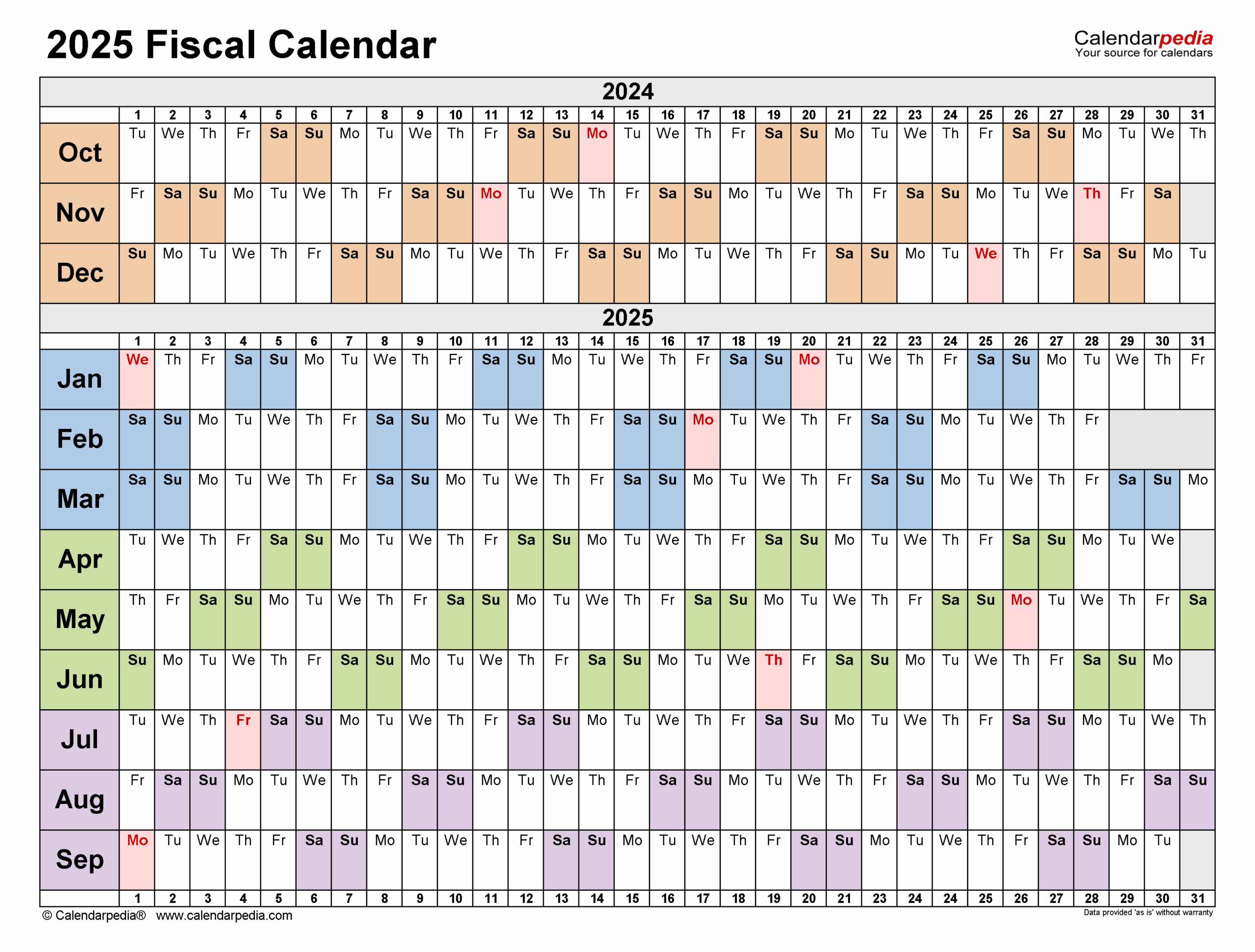 Fiscal Calendars 2025 Free Printable Word Templates Fiscal Calendars 2025 Free Printable Word Templates