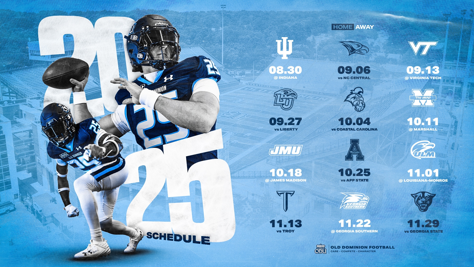Football Announces 2025 Schedule Old Dominion Athletics
