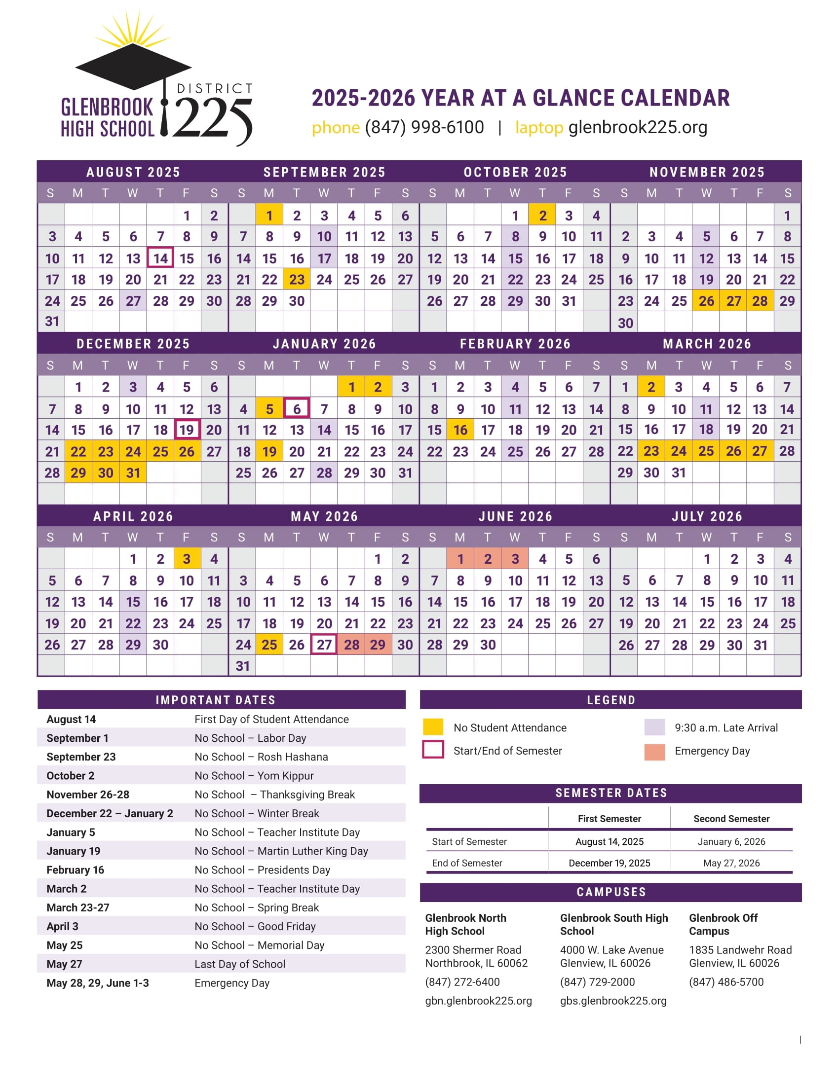 GBS North South District 225 Calendar 25 26 PDF Revised EduCounty GBS North South District 225 Calendar 25 26 PDF Revised EduCounty