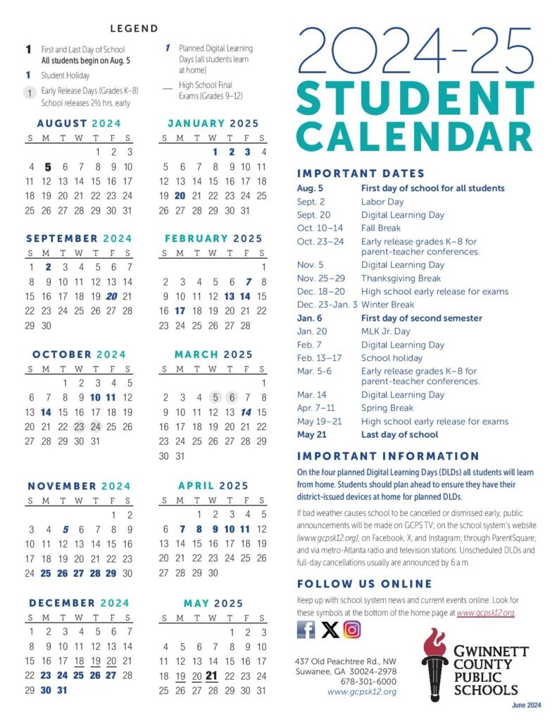 Gwinnett County Public Schools Calendar 2025 Download Now Gwinnett County Public Schools Calendar 2025 Download Now