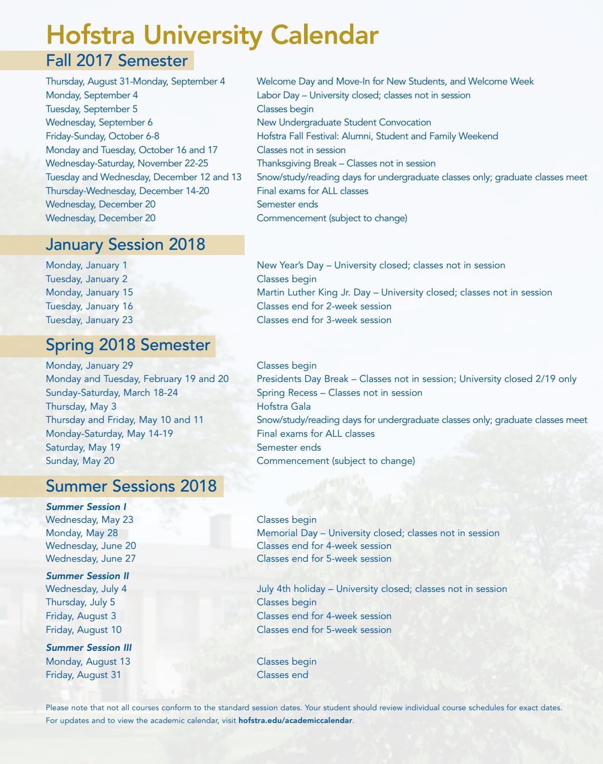 Hofstra University Fall 2025 Calendar Printable Hofstra University Fall 2025 Calendar Printable
