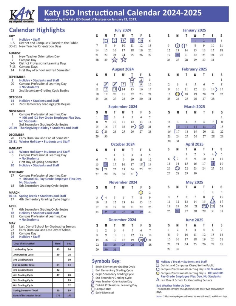 Katy Independent School District Calendar 2025 Download Now Katy Independent School District Calendar 2025 Download Now