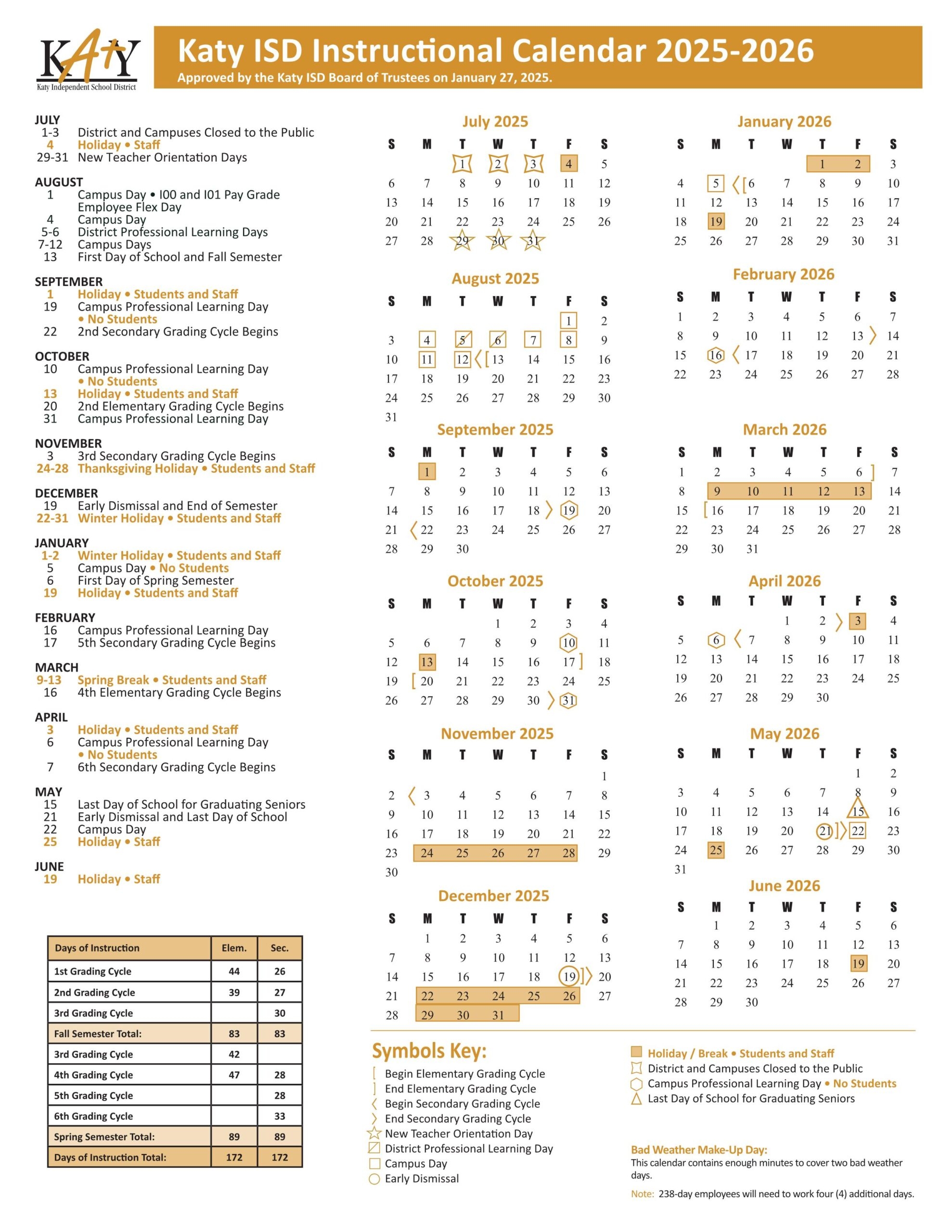 Katy ISD Schools Calendar 25 26 PDF EduCounty Katy ISD Schools Calendar 25 26 PDF EduCounty
