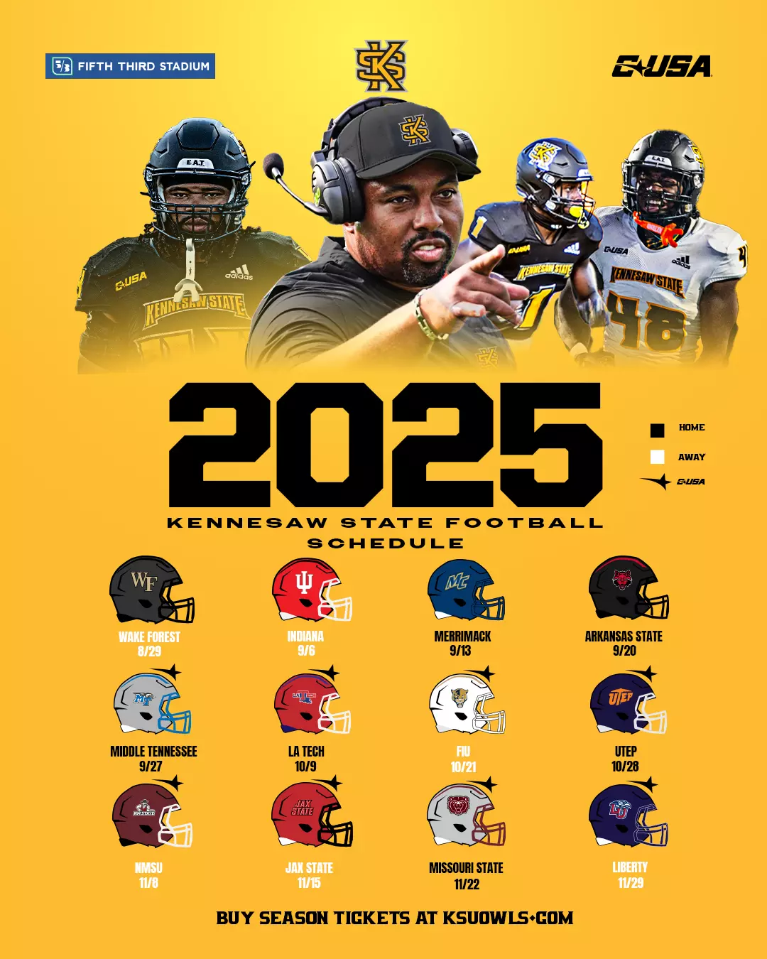 Kennesaw State Football s Full 2025 Schedule Announced Kennesaw State University Athletics Kennesaw State Football s Full 2025 Schedule Announced Kennesaw State University Athletics