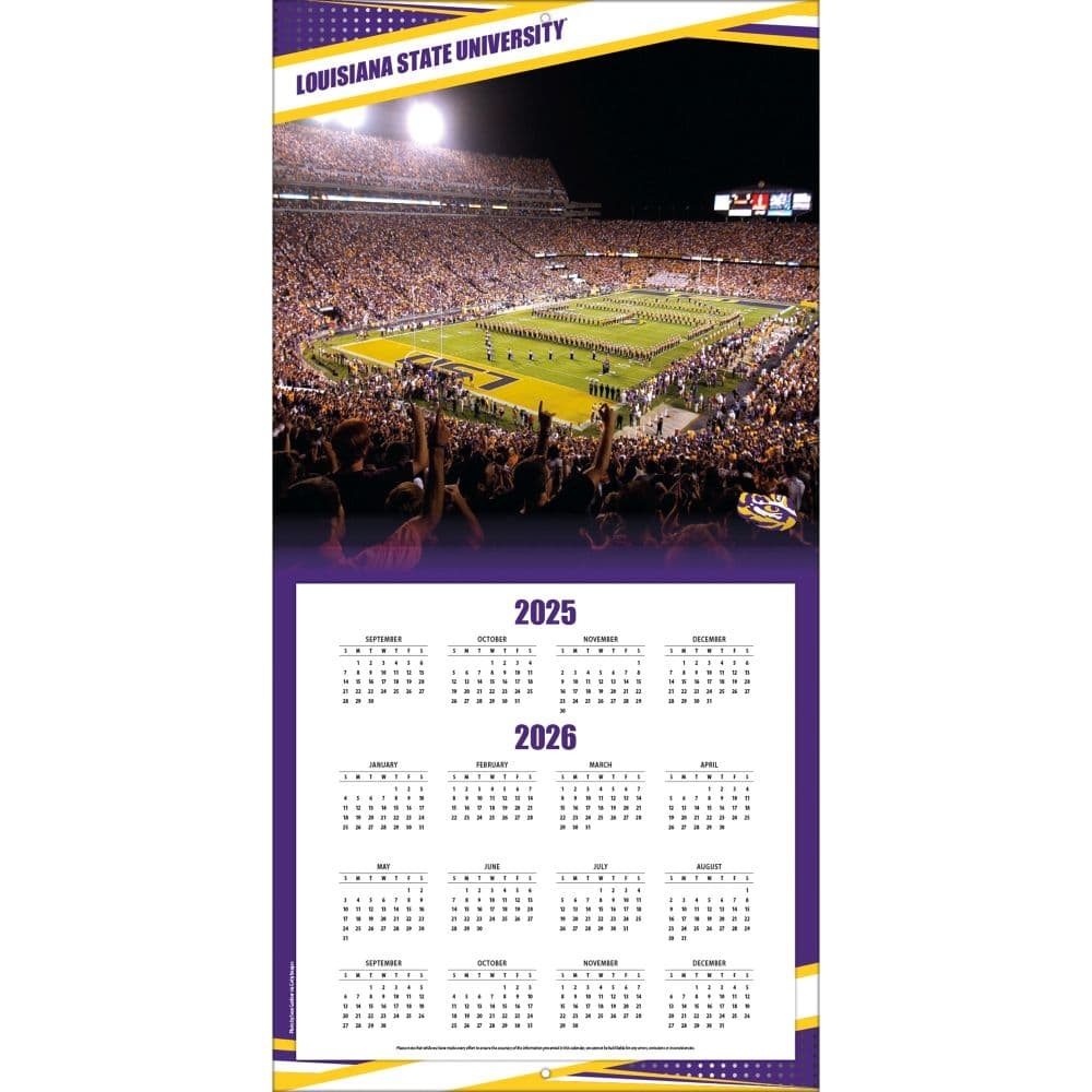 LSU Tigers 2026 Wall Calendar Calendars LSU Tigers 2026 Wall Calendar Calendars