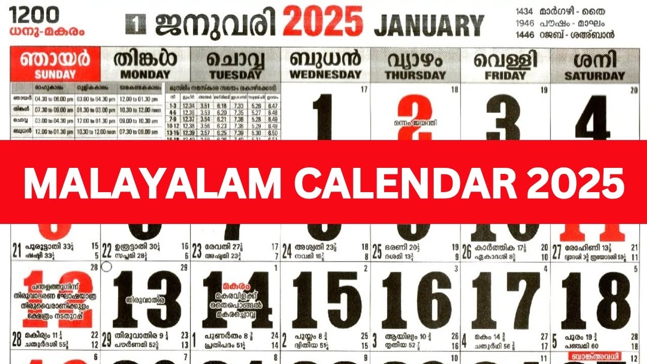 malayalam calendar 2025