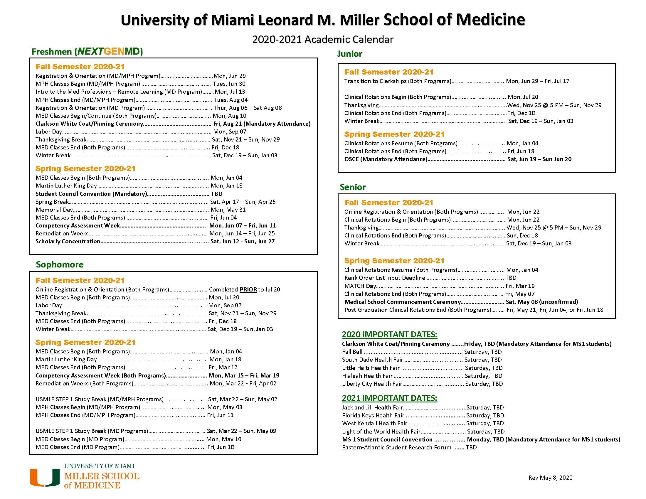 Miami University Calendar Of Events Printable