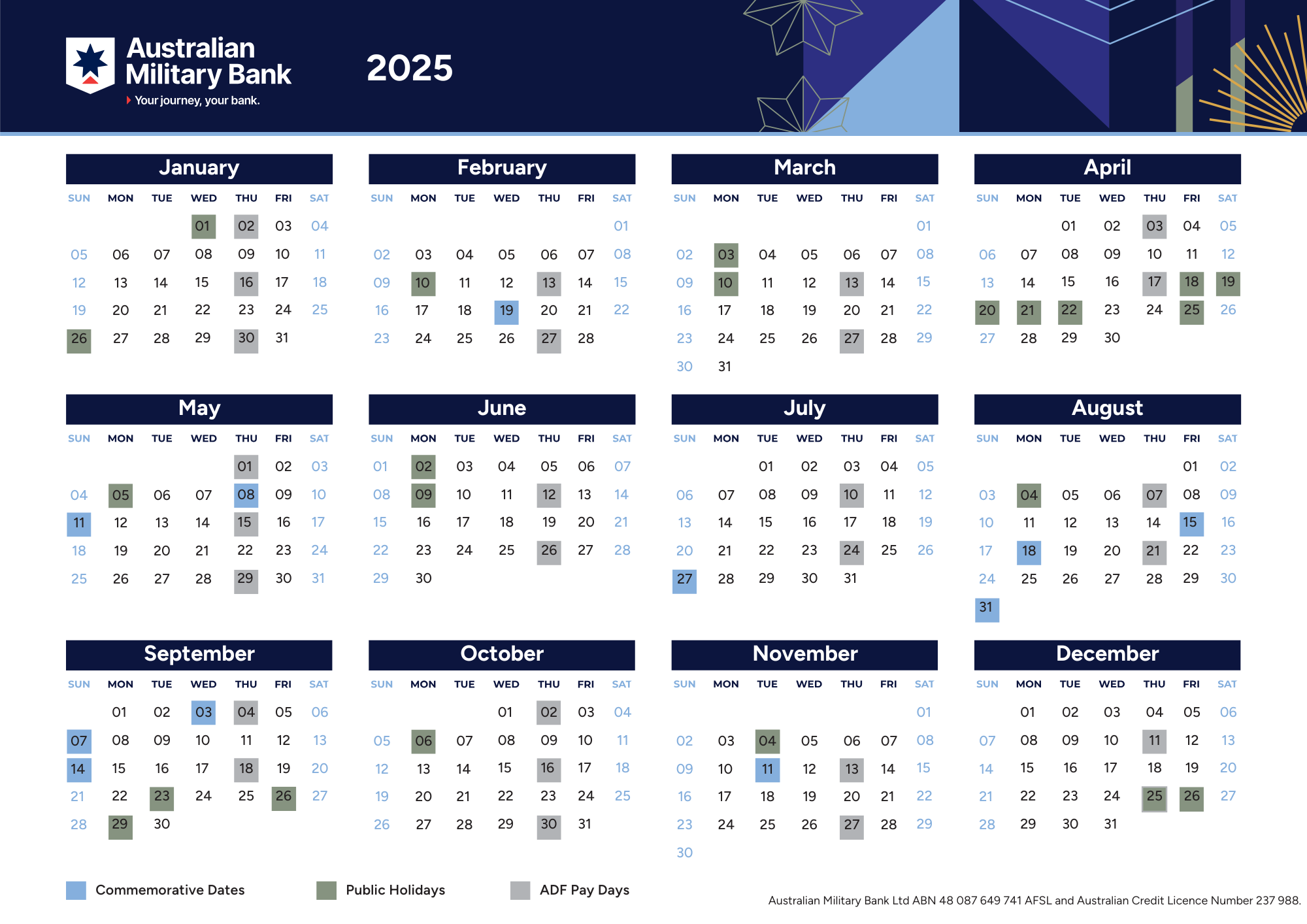 New 2025 Australian Military Bank Calendar Available Now Australian Military Bank New 2025 Australian Military Bank Calendar Available Now Australian Military Bank