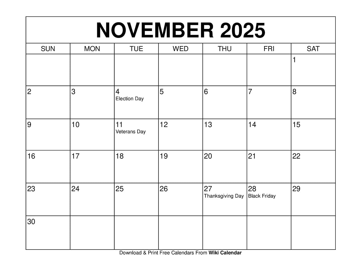 november 2025 calendar with holidays