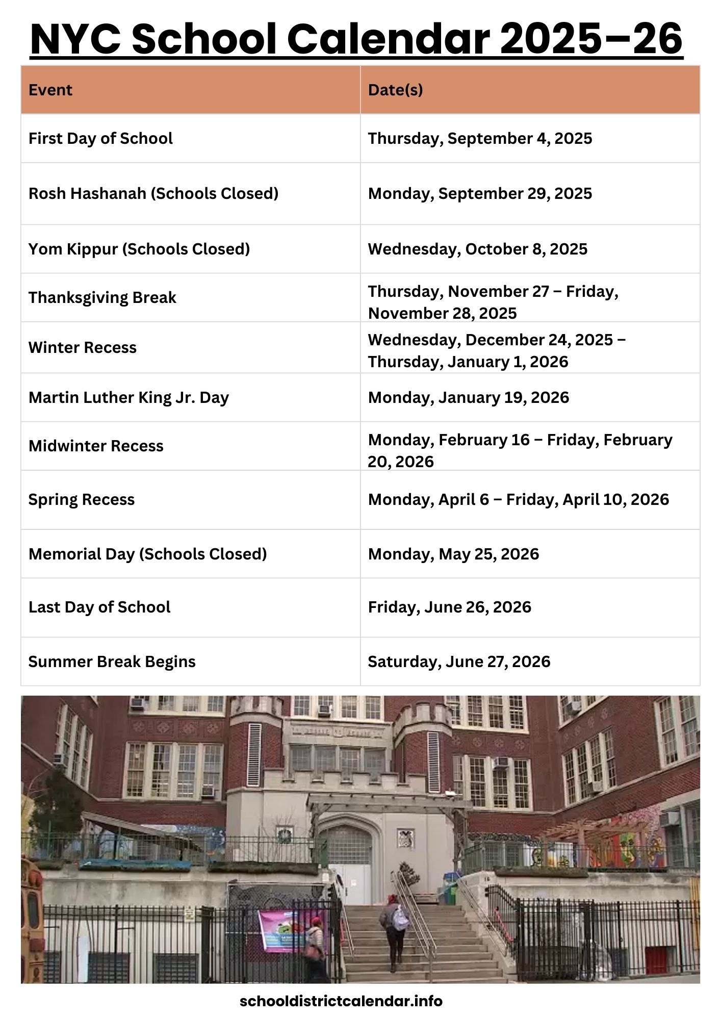 nyc doe calendar 2025-26