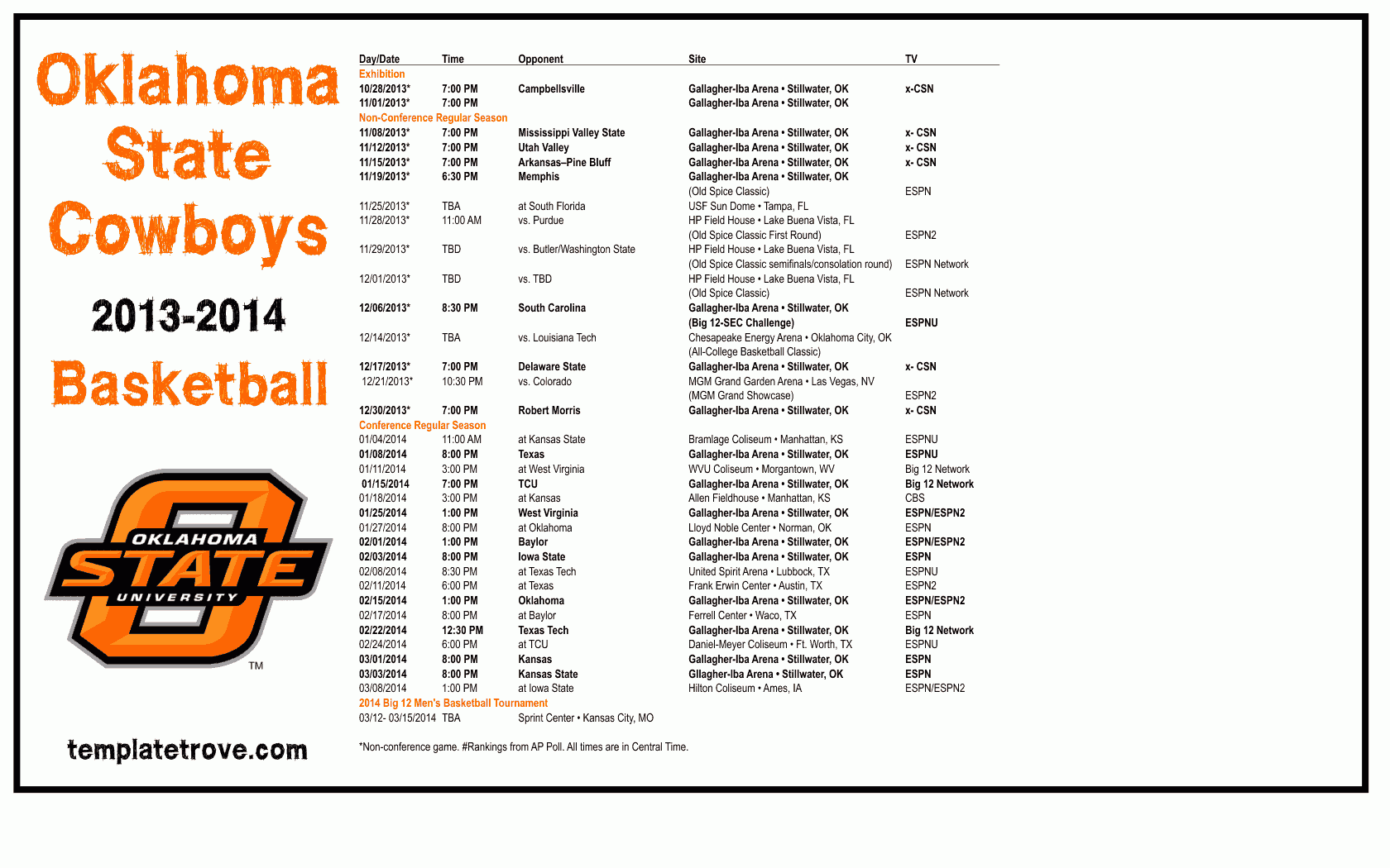 Oklahoma State University Calendar 2025 Printable