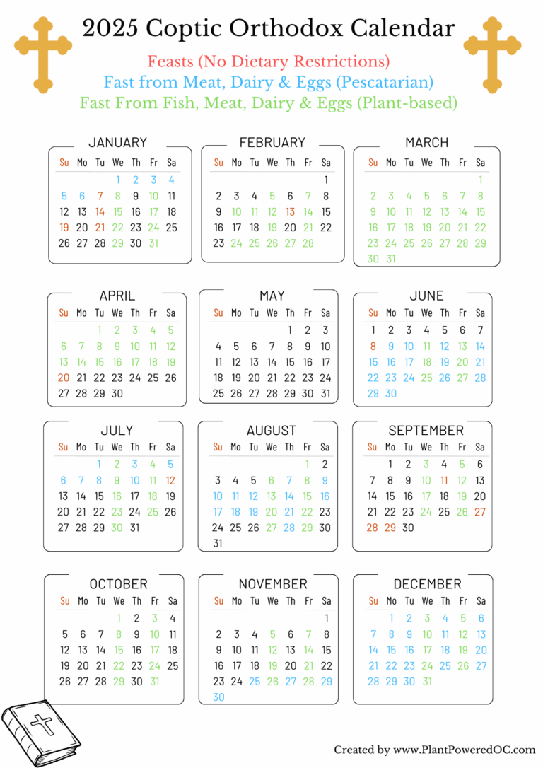 Orthodox Calendar Plant Powered Orthodox Christians