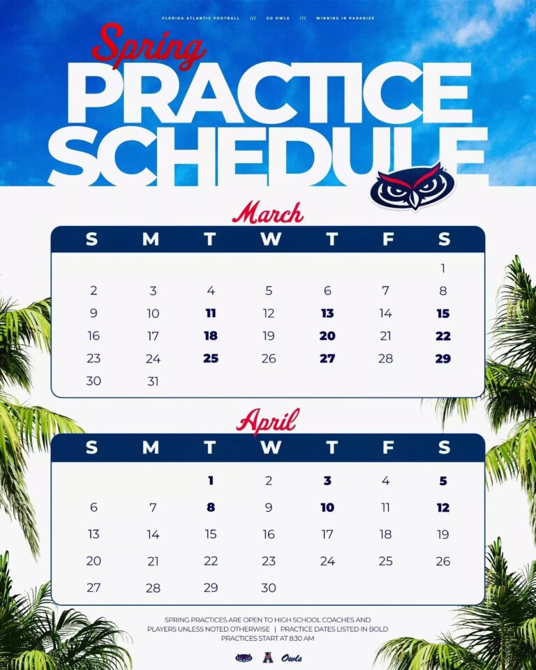 Owls Announce Spring Practice Schedule Florida Atlantic University Athletics