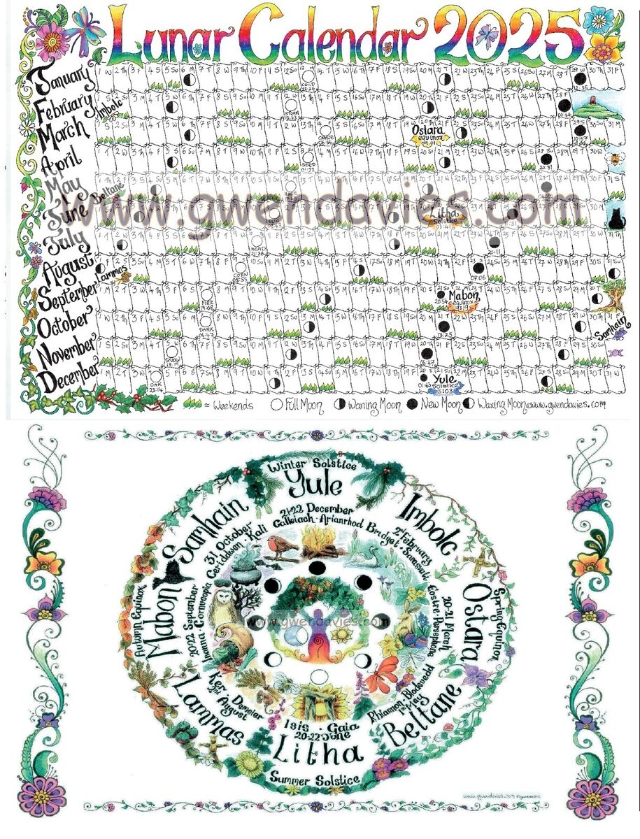 Paganism Beginners Guide Lunar Calendar 2025 Wheel Of Year Poster A4 Wicca EBay Paganism Beginners Guide Lunar Calendar 2025 Wheel Of Year Poster A4 Wicca EBay