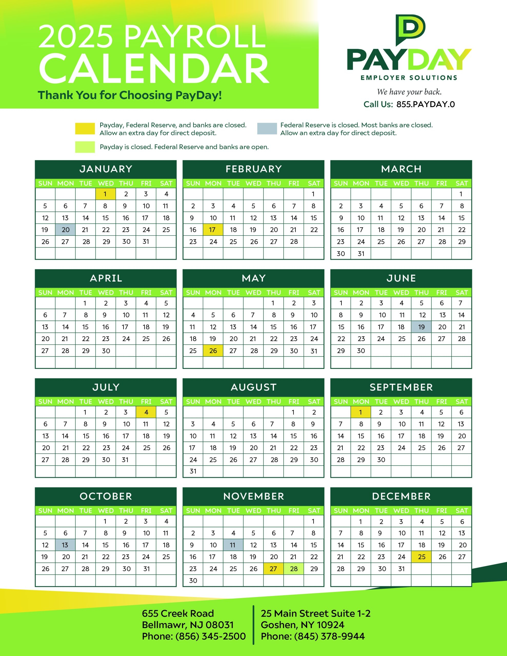 PayDay ES Payroll Calendar For 2025 PayDay Employer Solutions PayDay ES Payroll Calendar For 2025 PayDay Employer Solutions