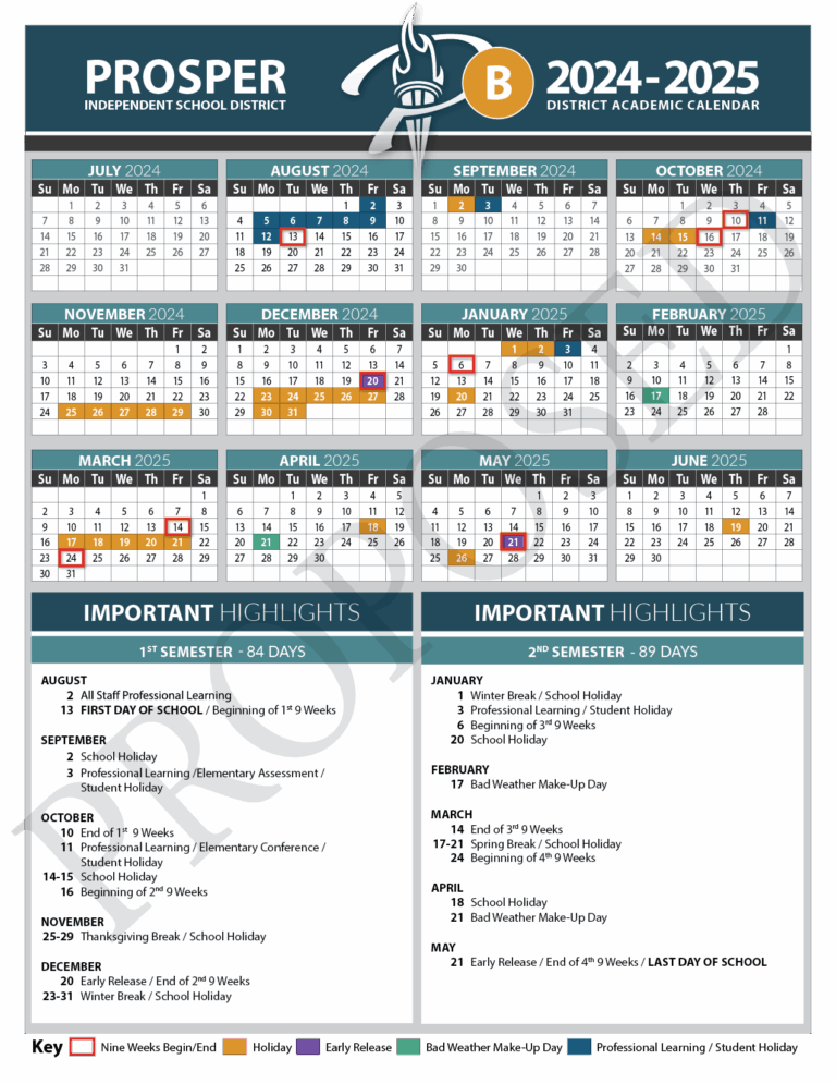 Prosper ISD Officials Seek Feedback On 2024 25 Academic Calendar Options Community Impact