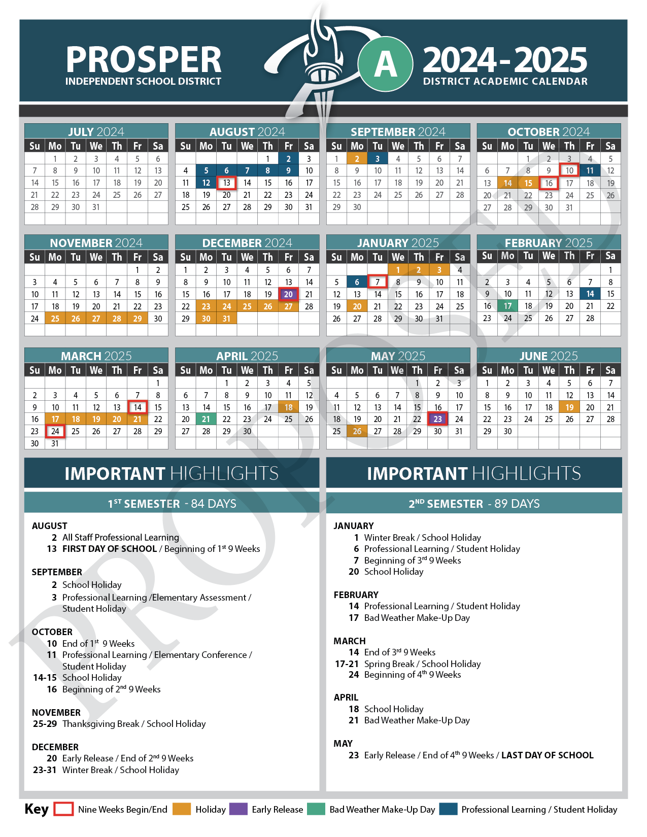Prosper ISD Officials Seek Feedback On 2024 25 Academic Calendar Options Community Impact
