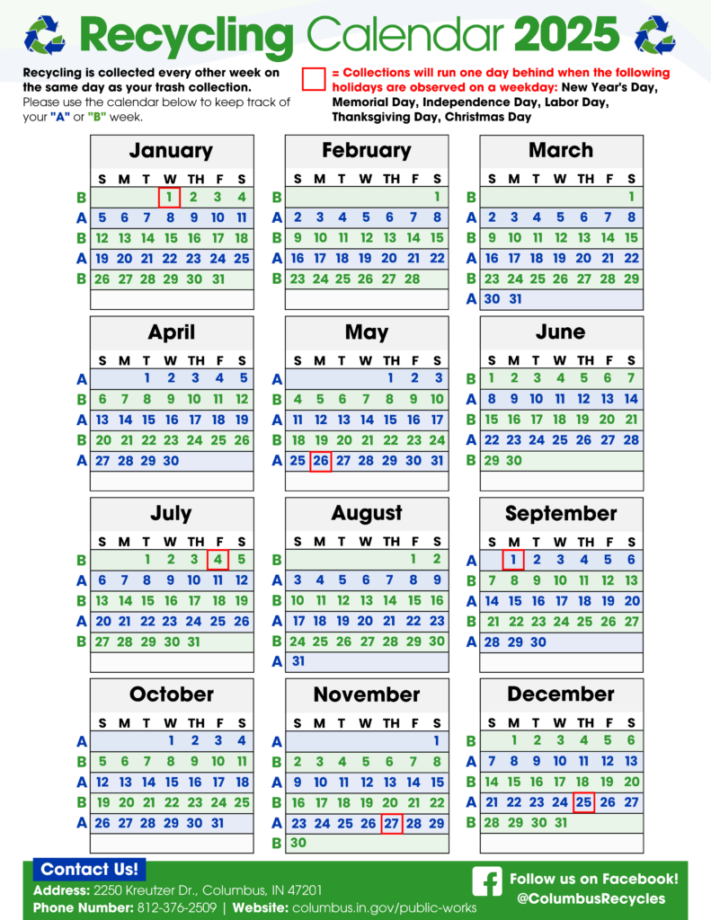 Recycling Calendar Department Of Public Works Recycling Calendar Department Of Public Works